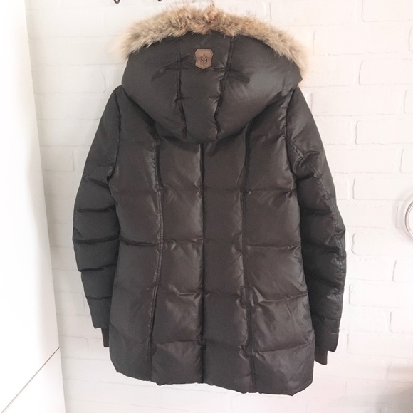 Mackage Women Adali Down Parka Coat Natural Fur Signature Collar Sz L Flaw - Picture 2 of 16